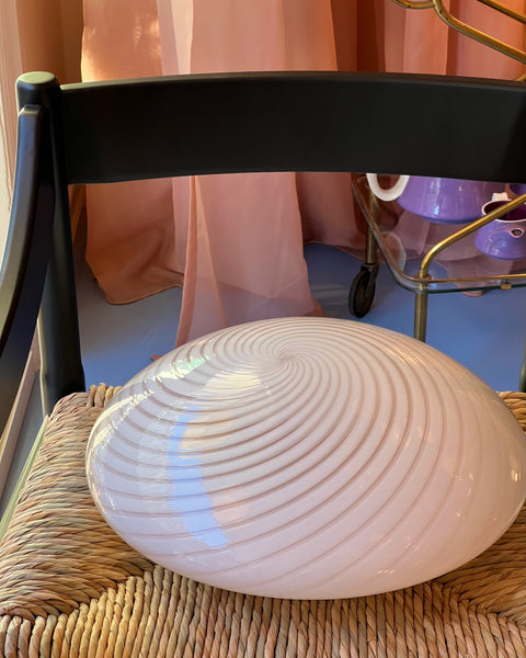 Vintage Murano light pink swirl ceiling/wall lamp