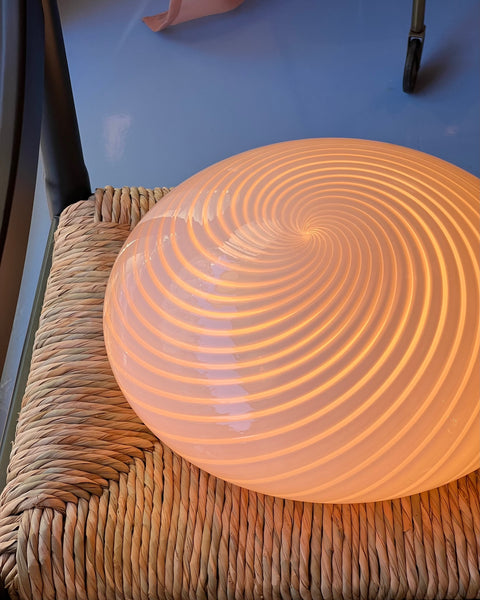 Vintage Murano light pink swirl ceiling/wall lamp