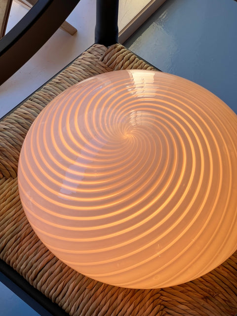 Vintage Murano light pink swirl ceiling/wall lamp