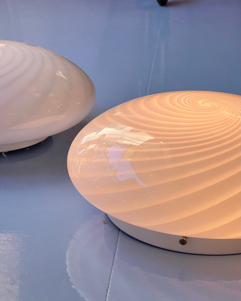 Vintage Murano light pink swirl ceiling/wall lamp (D28)