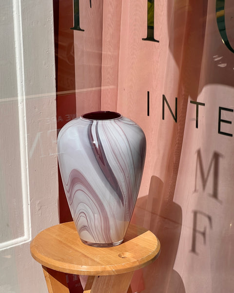 Vintage purple softice swirl Murano vase