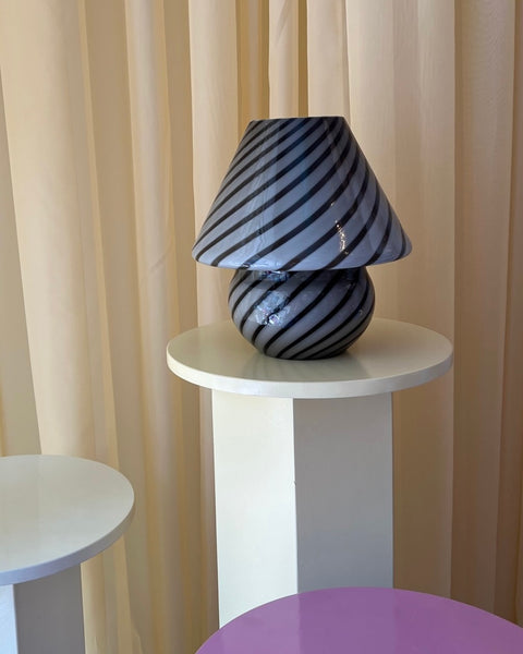 Mushroom table lamp - Black/grey swirl
