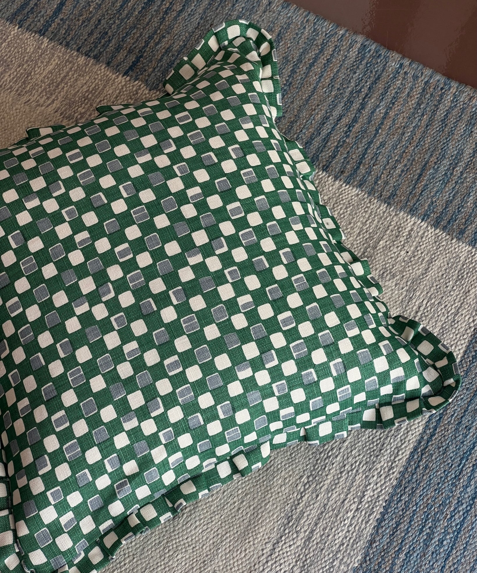 Faye ruffled cushion - Pea Green (Available upon request)