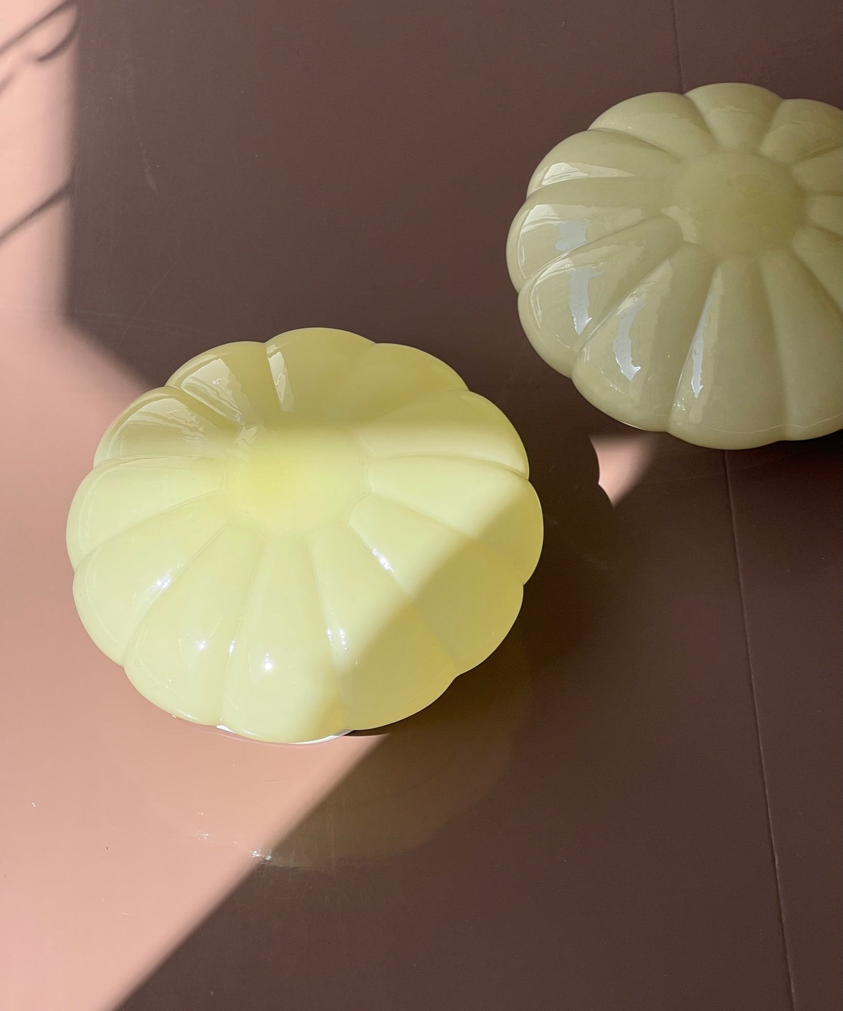 Vintage Murano opal yellow ceiling/wall lamp (D28)