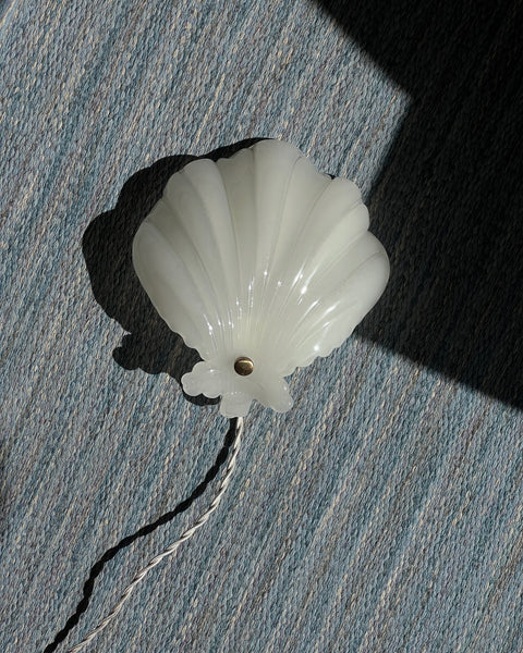 Vintage white opal Murano shell wall lamp