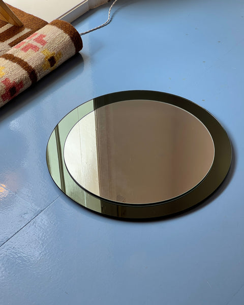 Vintage Green Round Italian Mirror