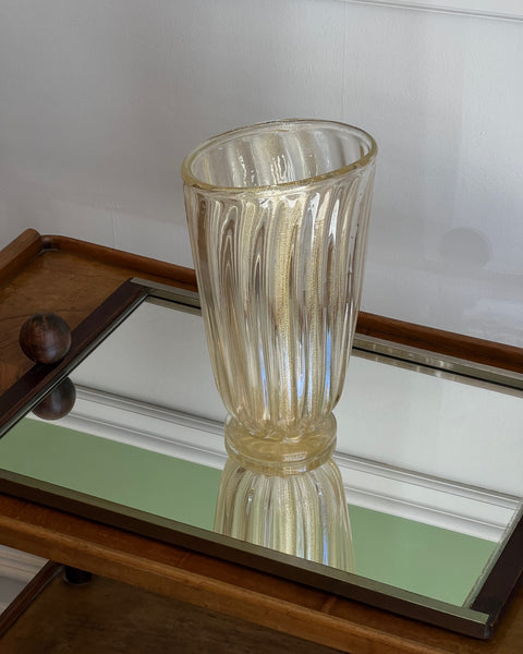 Vintage golden / clear swirl Murano vase