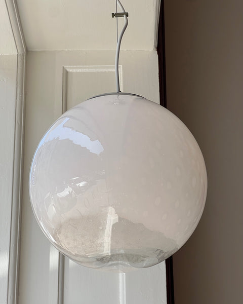 Vintage white clear Murano ceiling lamp (D30)