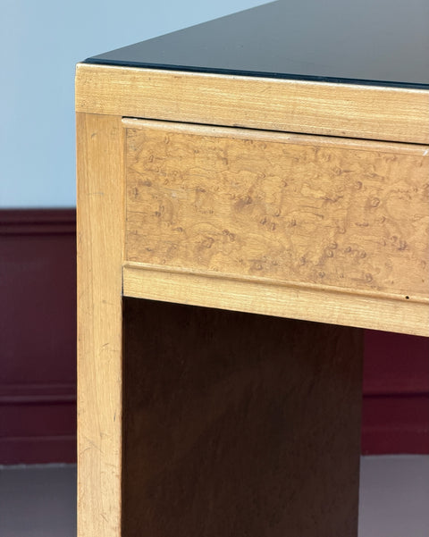 Vintage Italian burl wood desk