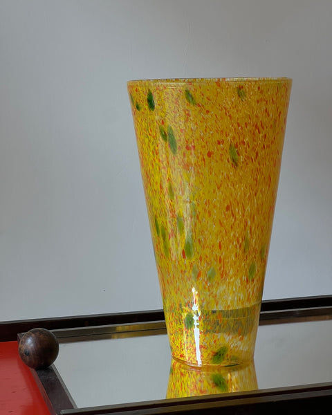 Vintage yellow/orange/green Murano vase