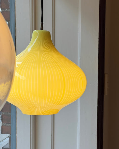 Vintage Massimo Vignelli yellow/white ceiling lamp