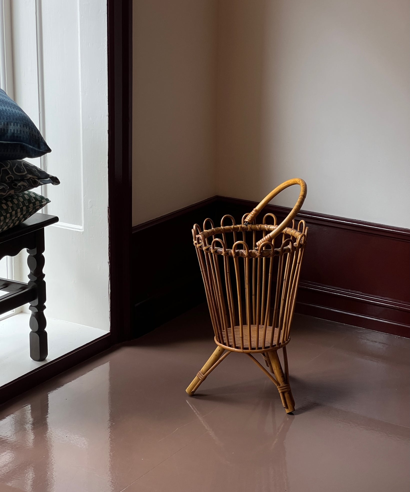 Vintage rattan basket