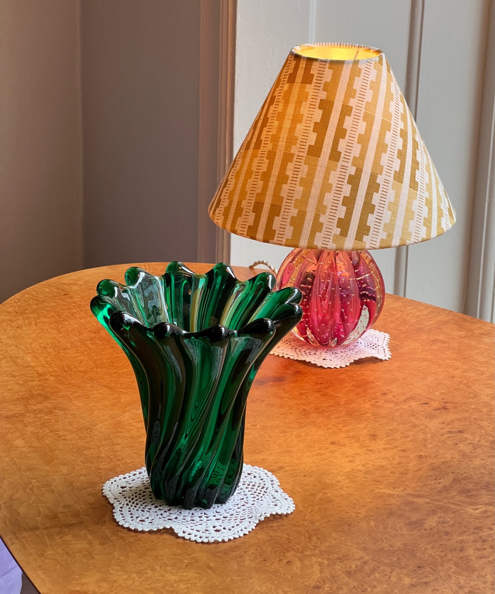 Vintage green Murano vase