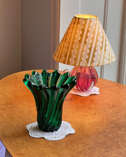 Vintage green Murano vase