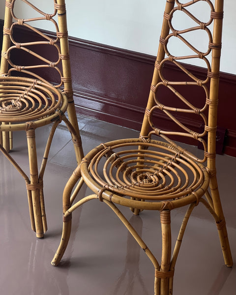 Vintage rattan/bamboo chair, Italy, 1960s (2 available)