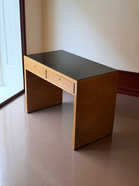 Vintage Italian burl wood desk