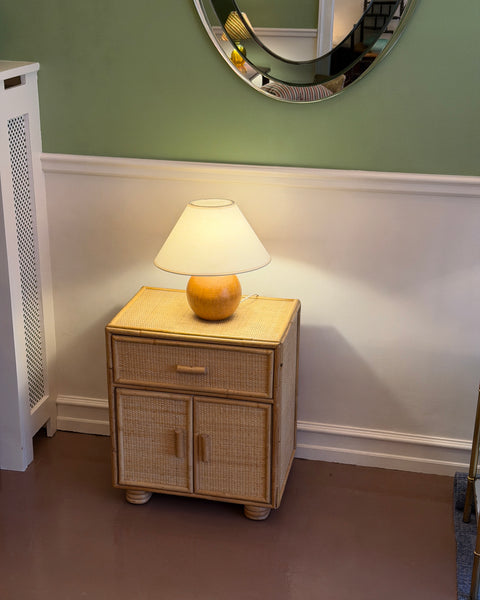 Vintage rattan side table/nightstand