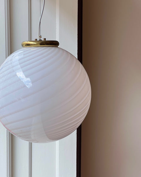 Vintage Murano light pink swirl ceiling lamp (D40)