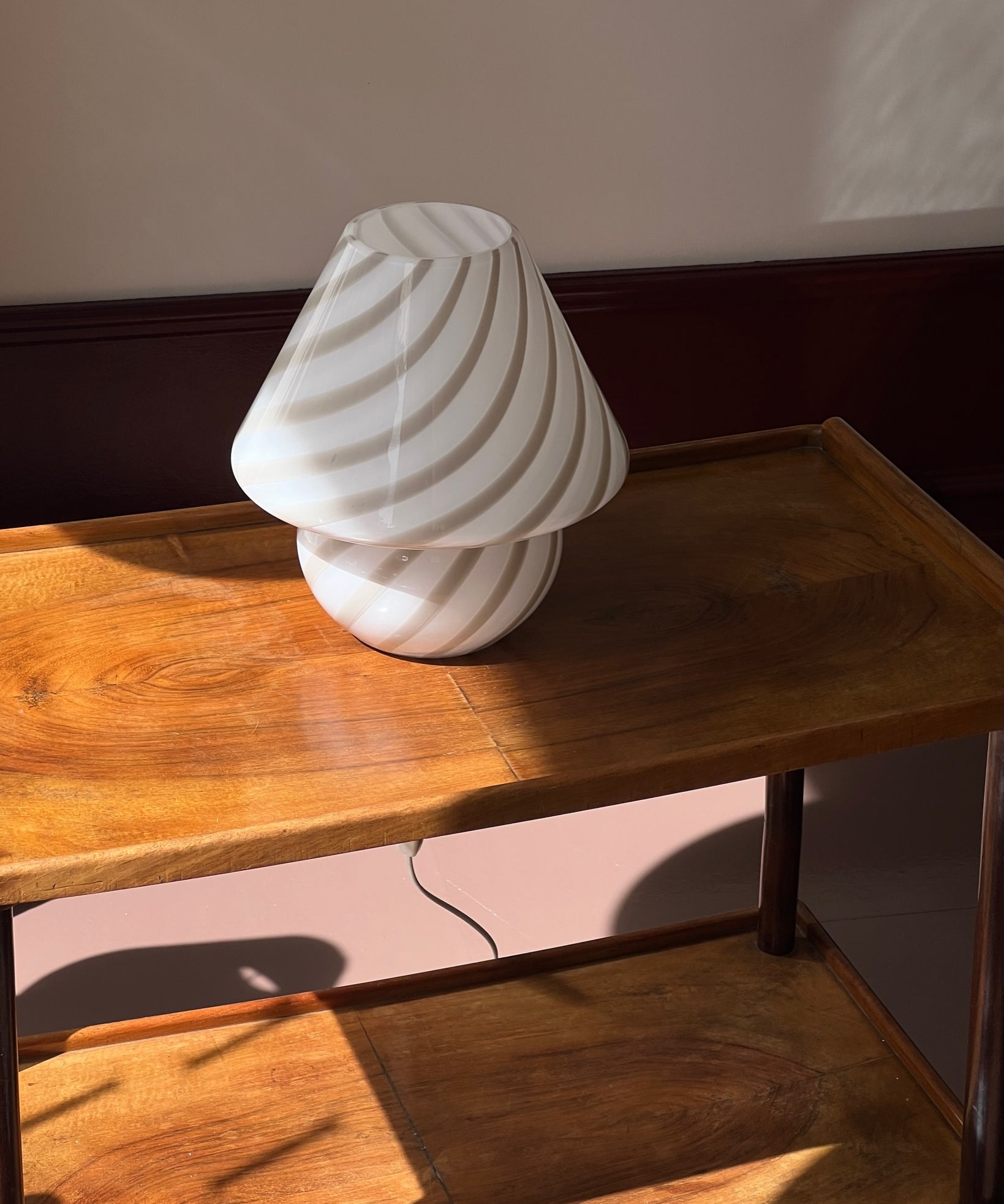 Mushroom table lamp - Grey swirl