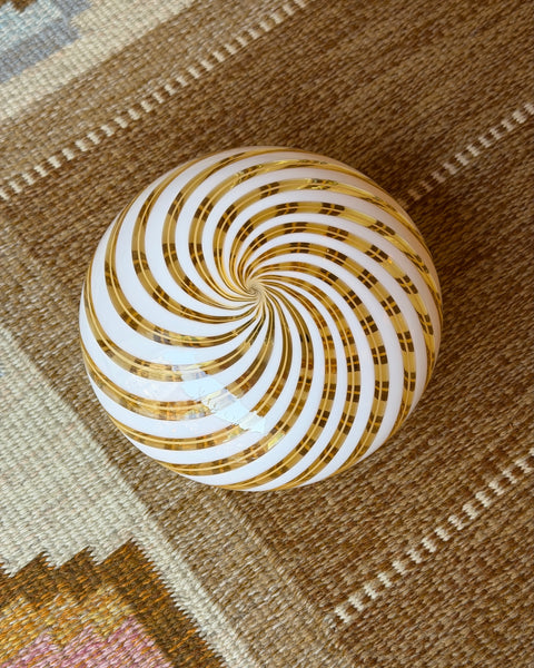 Vintage Murano clear/golden swirl ceiling/wall lamp (D26)