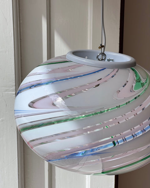Vintage oval Murano multi-coloured/transparent ceiling lamp (D38)