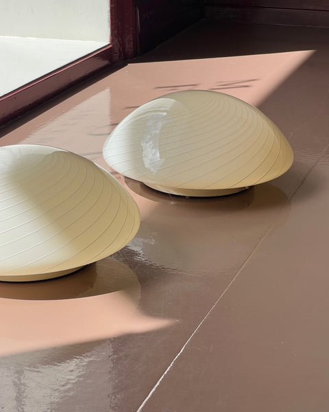 Vintage Murano cream/white swirl ceiling/wall lamp (D28) (2 available)