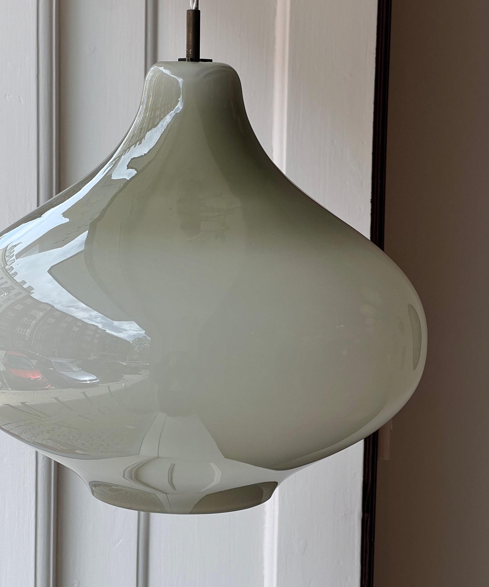 Vintage Massimo Vignelli opal grey ceiling lamp (35 cm)