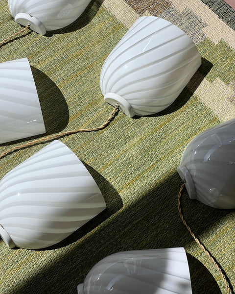 Vintage Murano white swirl wall lamp (6 available)