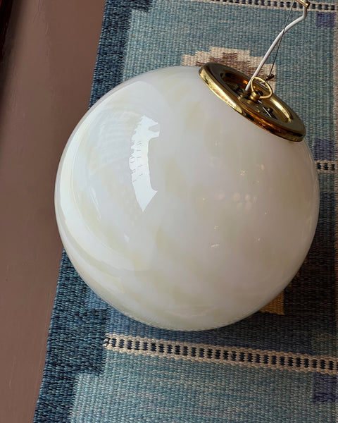 Vintage white/cream swirl Murano ceiling lamp (D40)