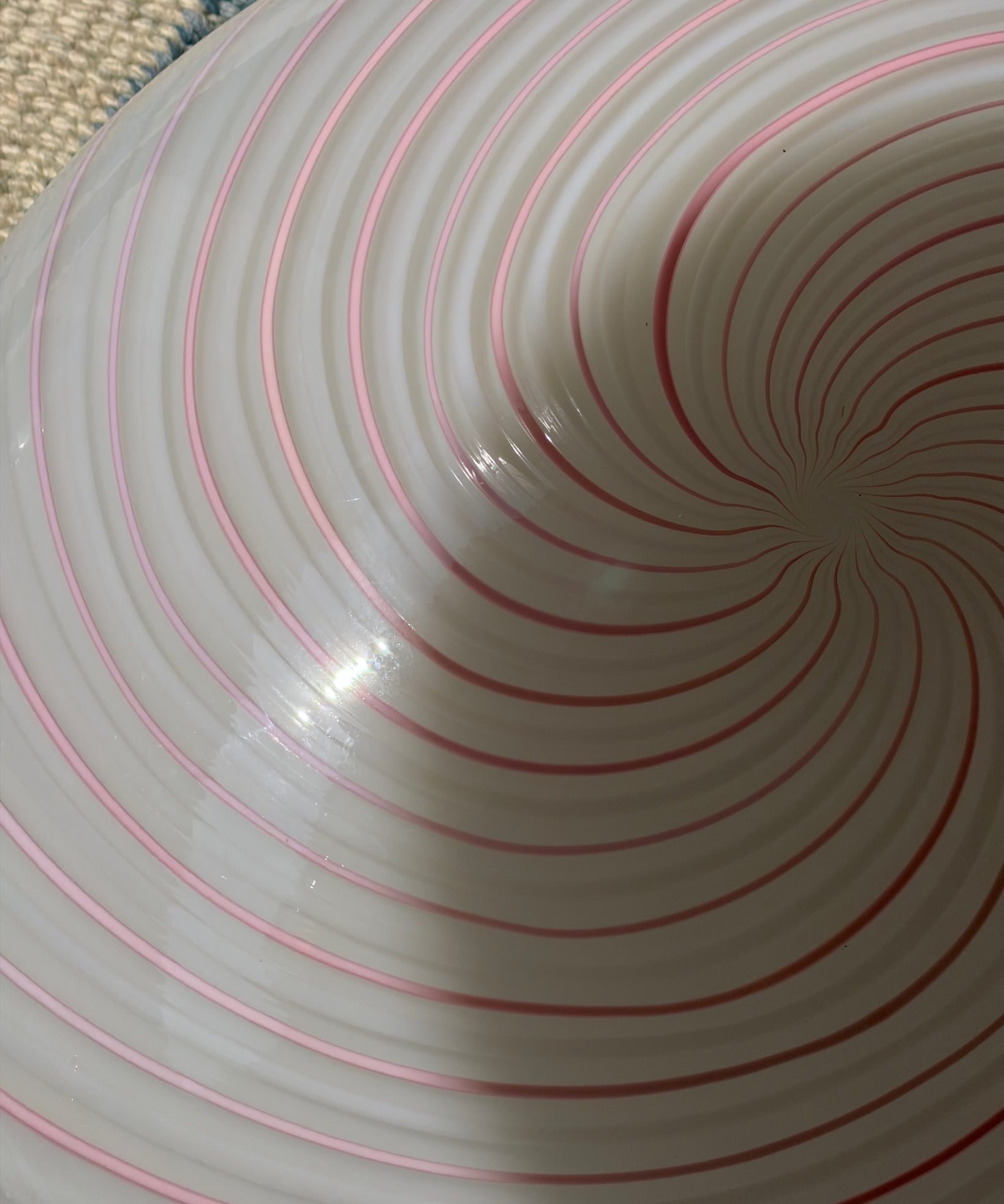 Vintage pink/white swirl Murano ceiling/wall lamp