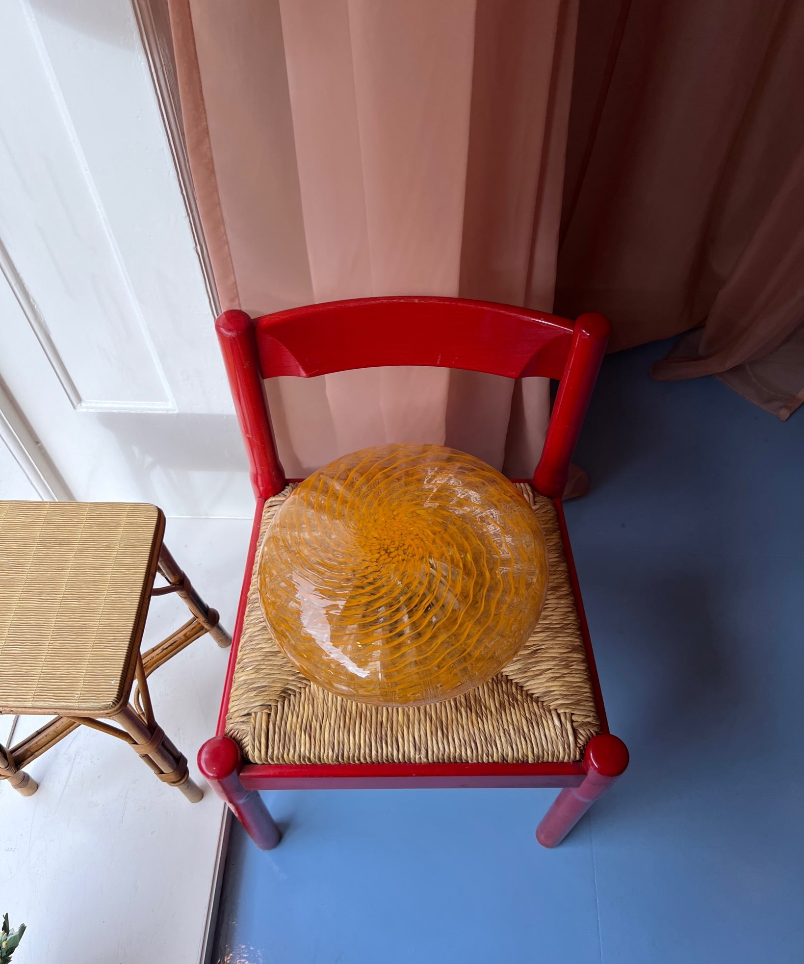 Vintage Murano orange/clear ceiling/wall lamp (D35)