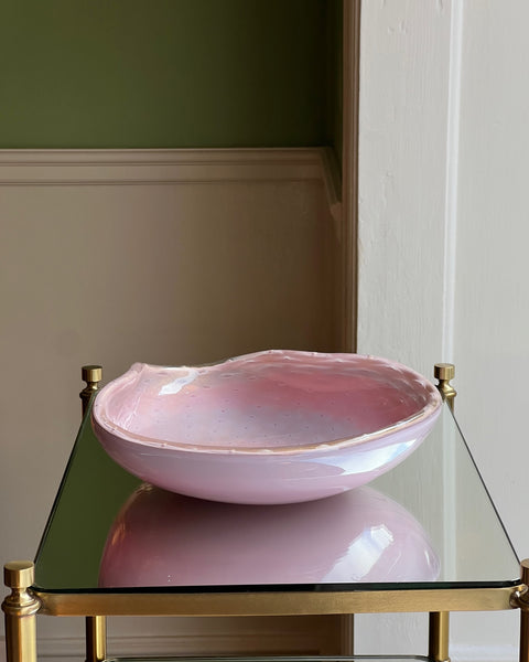 Large vintage pink Murano bowl