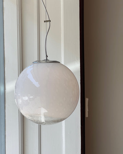 Vintage white clear Murano ceiling lamp (D30)