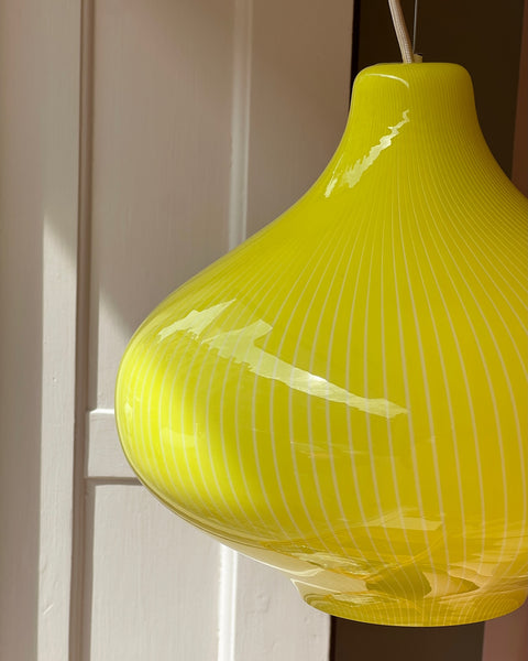 Vintage Massimo Vignelli yellow/white ceiling lamp