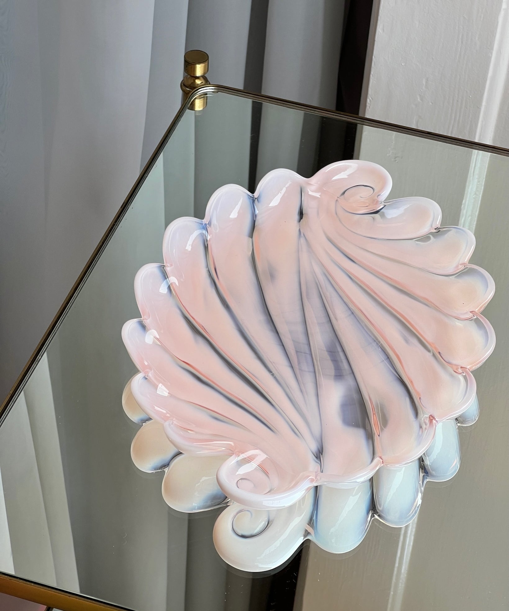 Vintage opal pink shell bowl