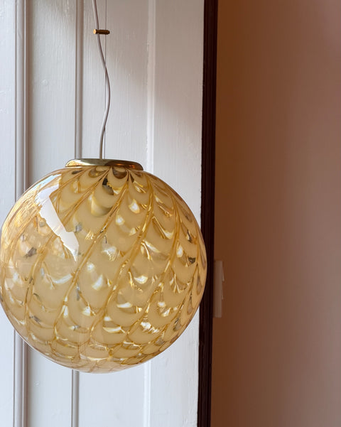 Vintage golden clear Murano ceiling lamp (D35)