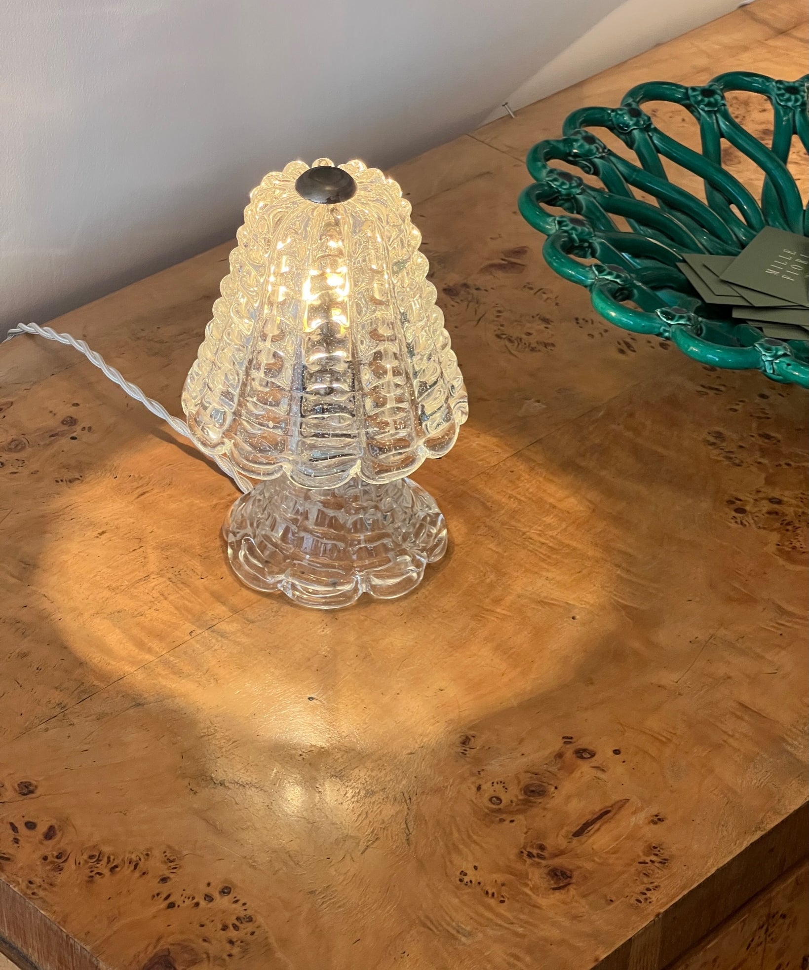 Vintage clear Murano table lamp
