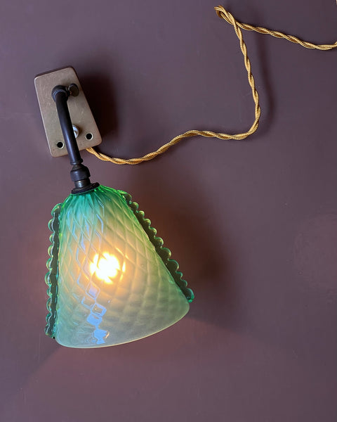 Vintage green Murano wall lamp