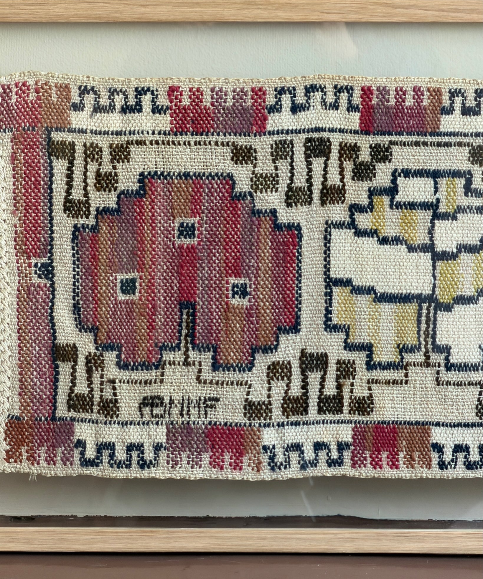 Vintage handwoven wall tapestry by Märta Måås-Fjetterström (AB MMF)
