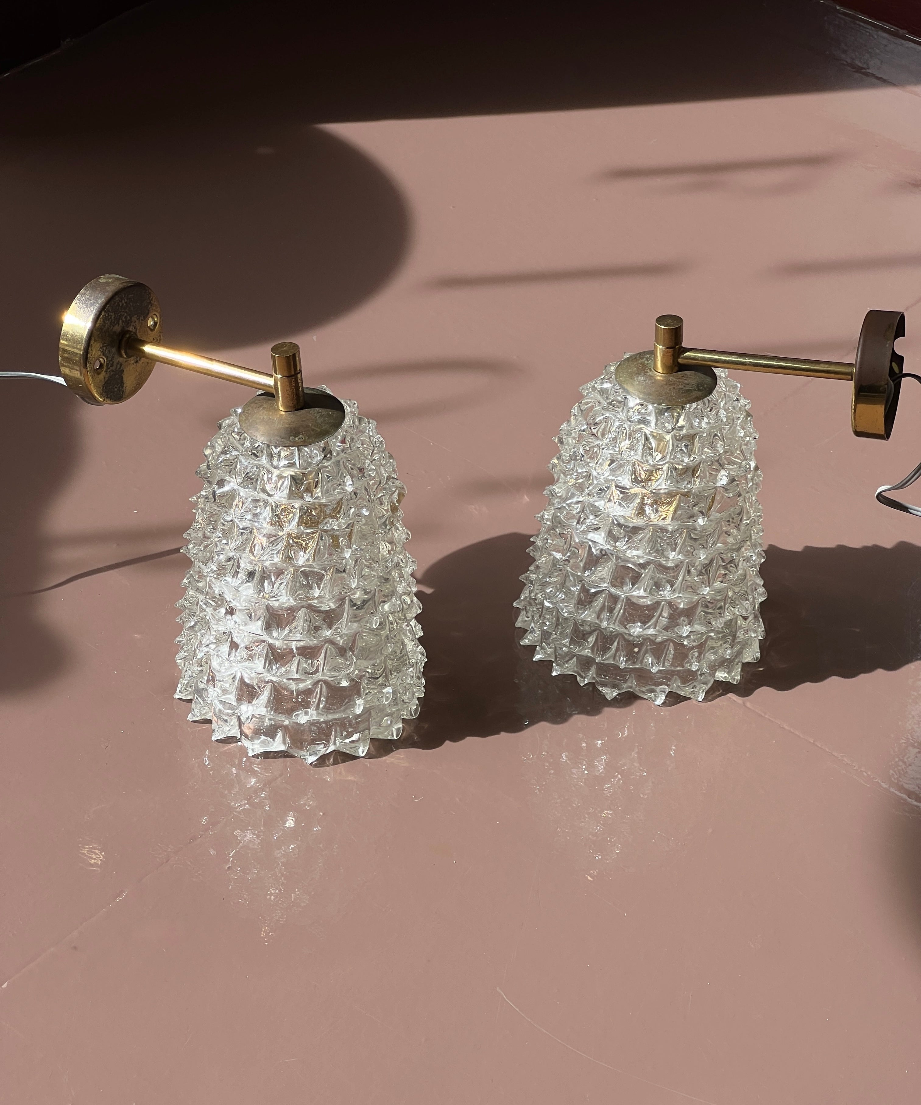 Pair of vintage Murano wall lamps
