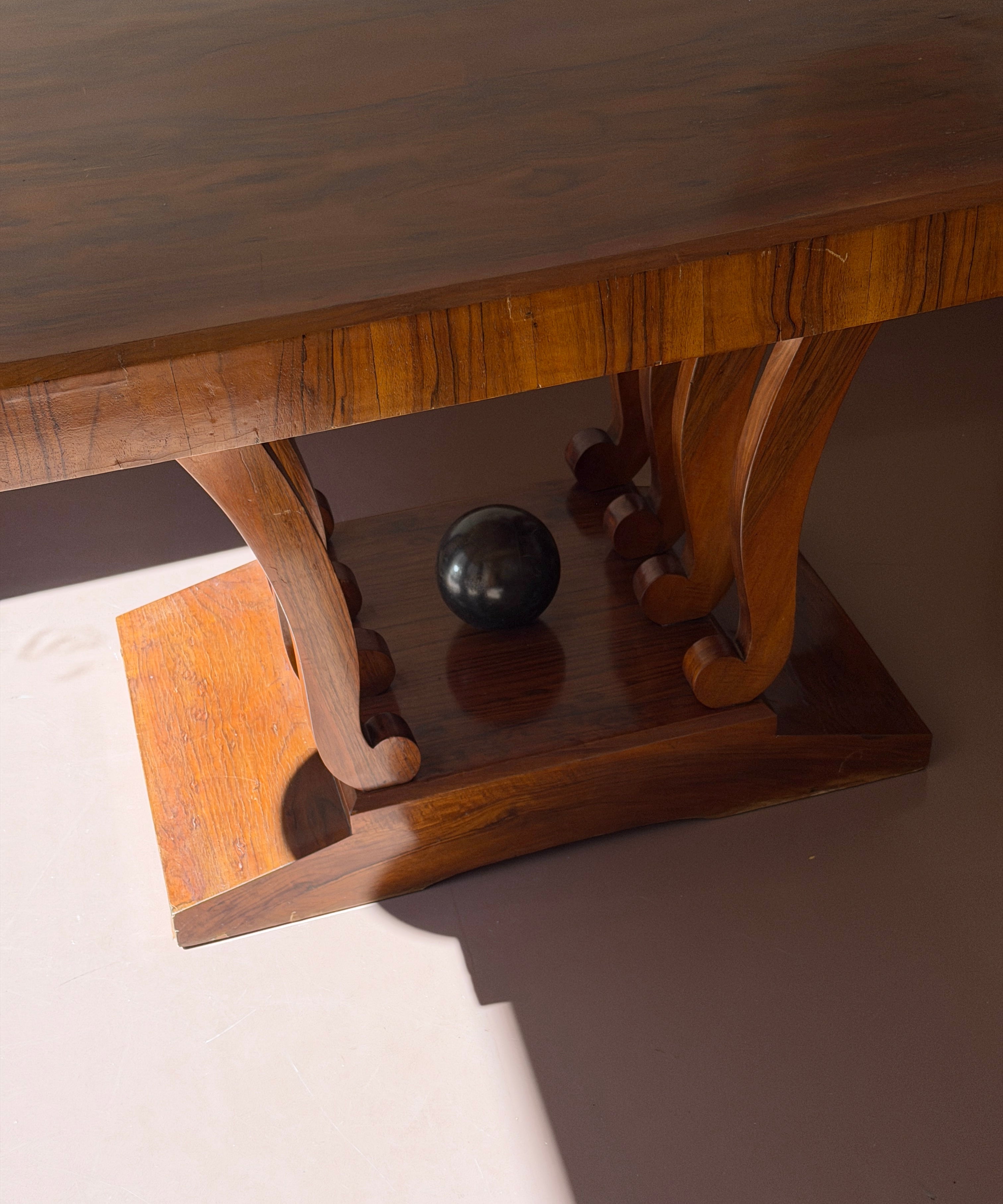 Vintage Italian Art Deco wooden dining table