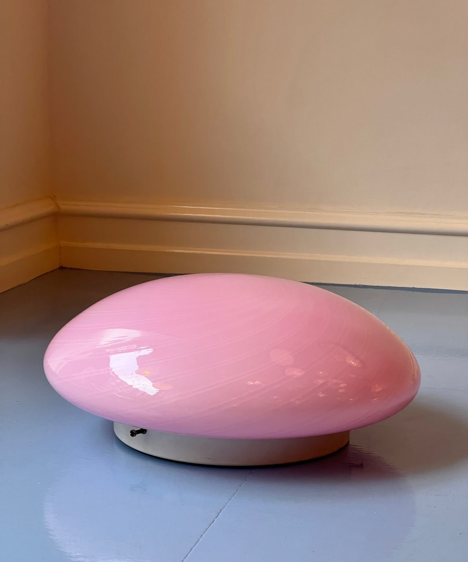 Vintage Murano pink swirl ceiling/wall lamp