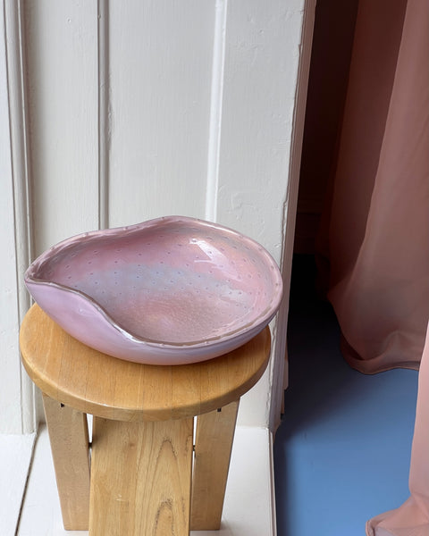 Large vintage pink Murano bowl