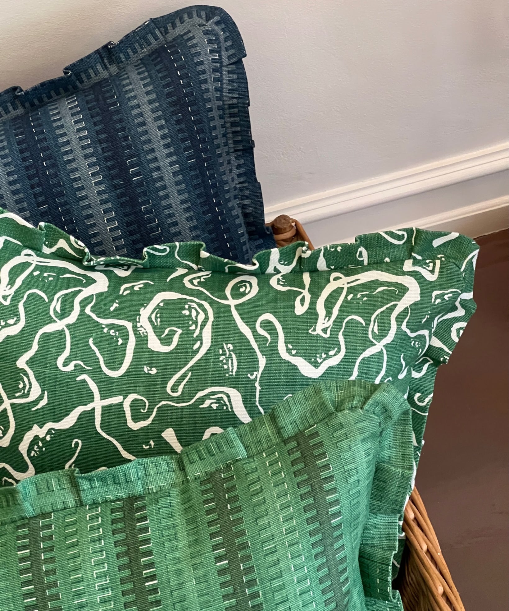 Karin’s Dress ruffled cushion - Sundborn Green