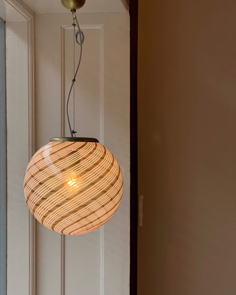 Vintage golden clear Murano ceiling lamp (D30)