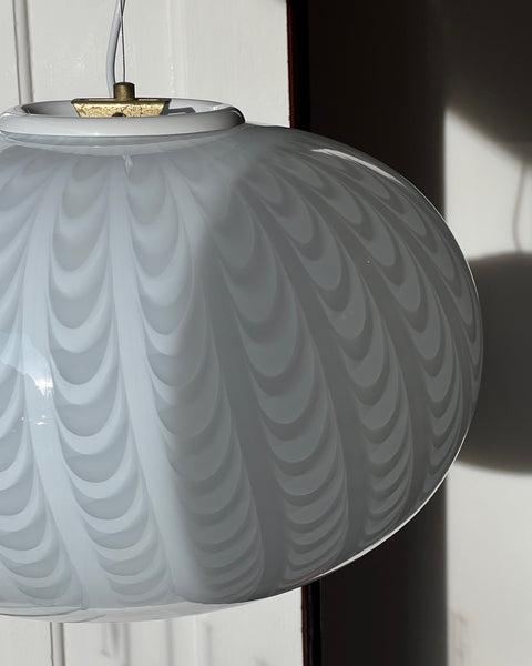 Vintage Murano oval white ceiling lamp (D45)