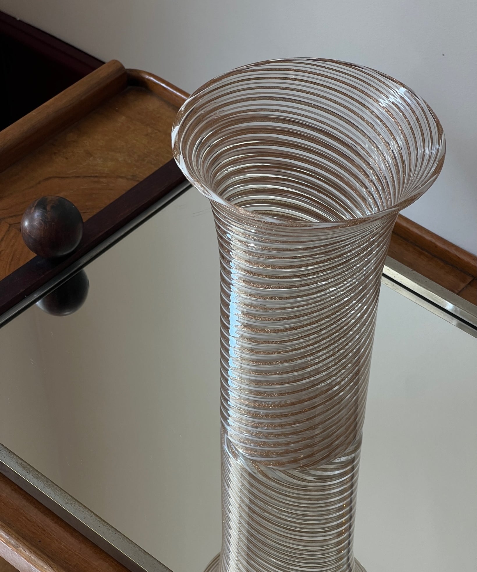 Vintage golden swirl Murano vase