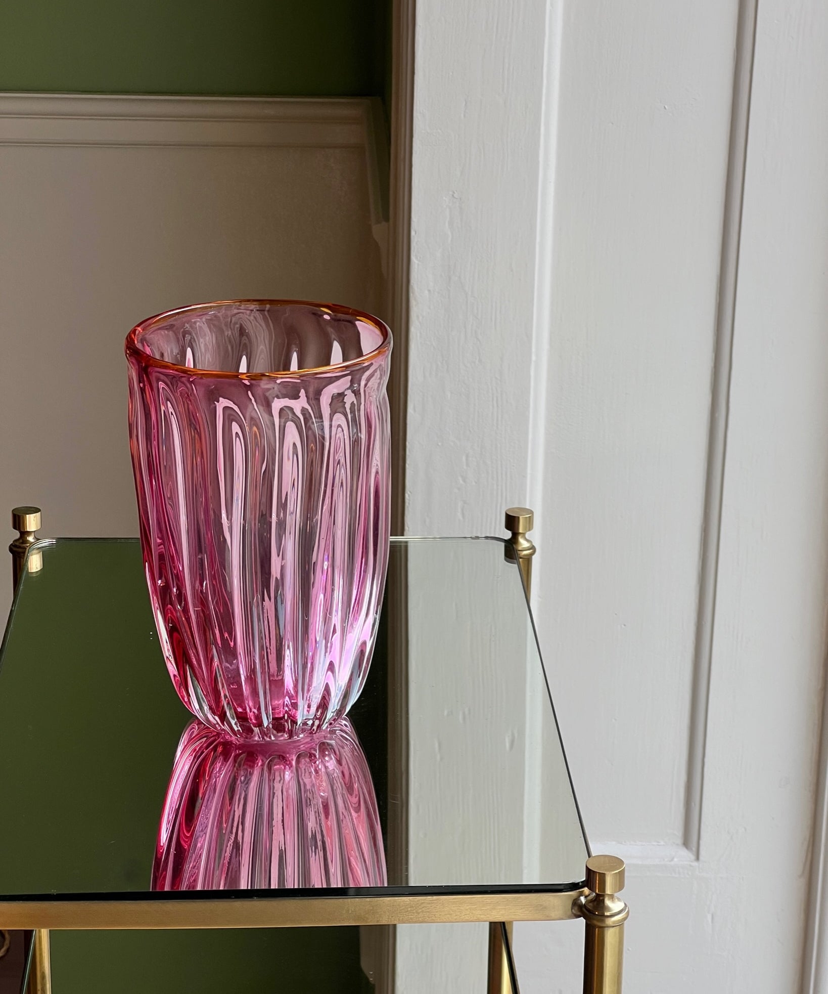 Vintage pink Murano vase