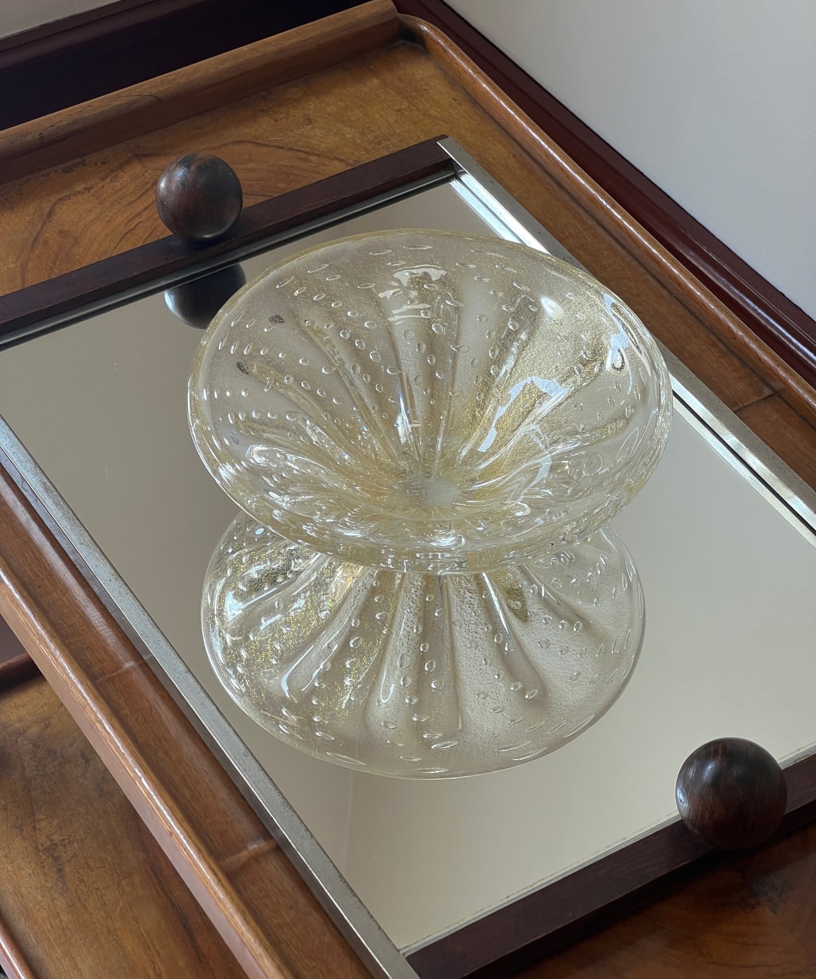 Vintage clear/golden Murano bowl