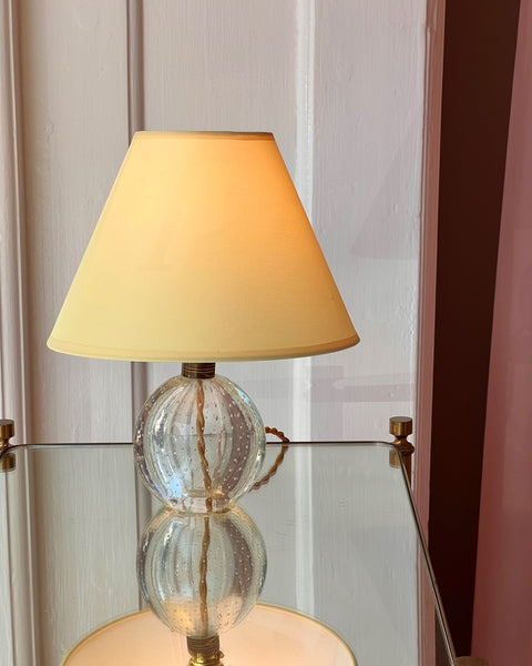 Vintage clear bubble Murano table lamp (with shade)